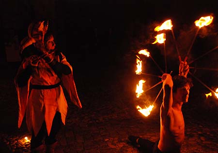 Spectacle feu samedi soir Fête Médiévale Grandson